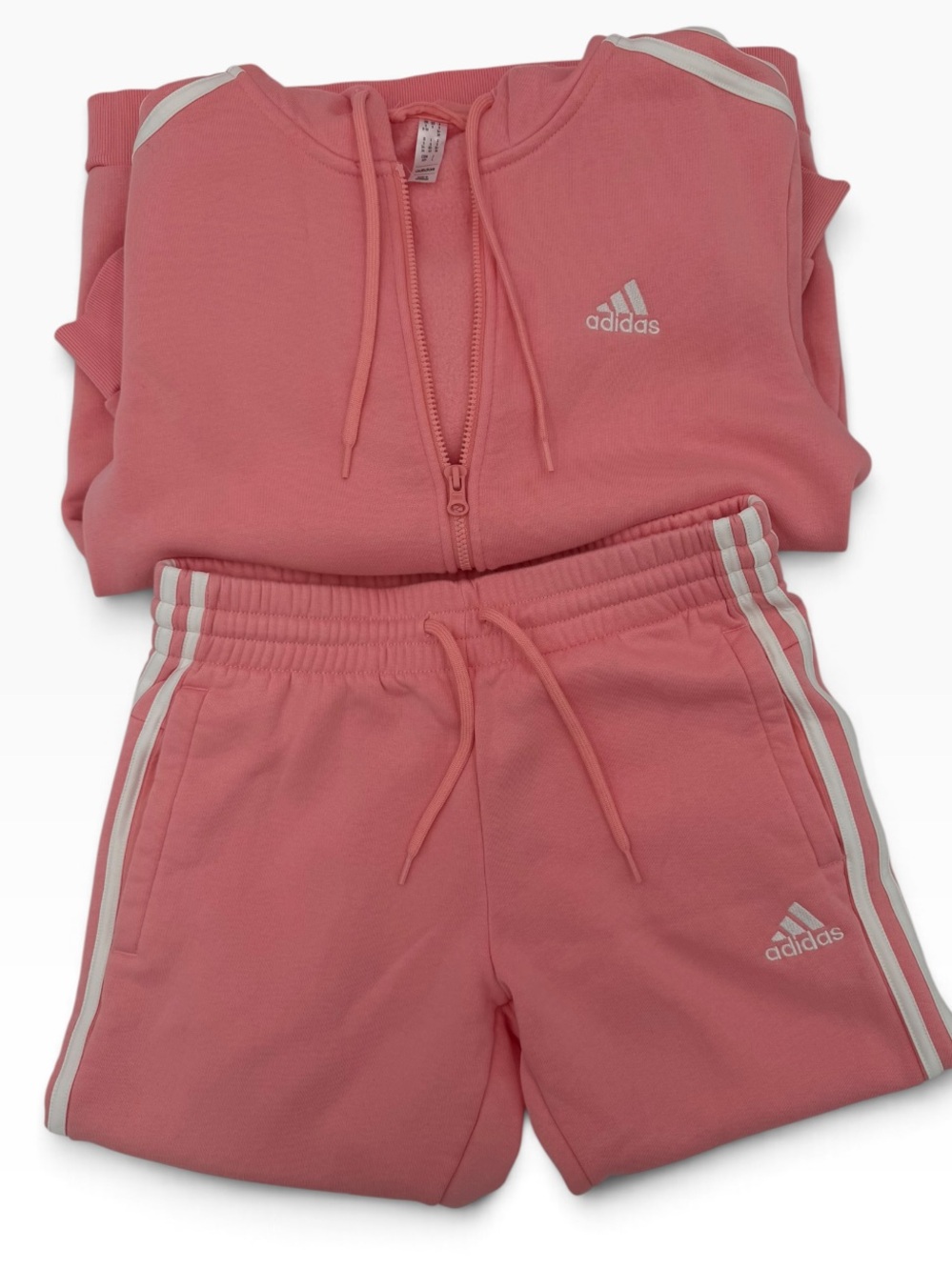 adidas Women’s Pink 2-Piece Zip Hoodie & Jogger Set | Size Small